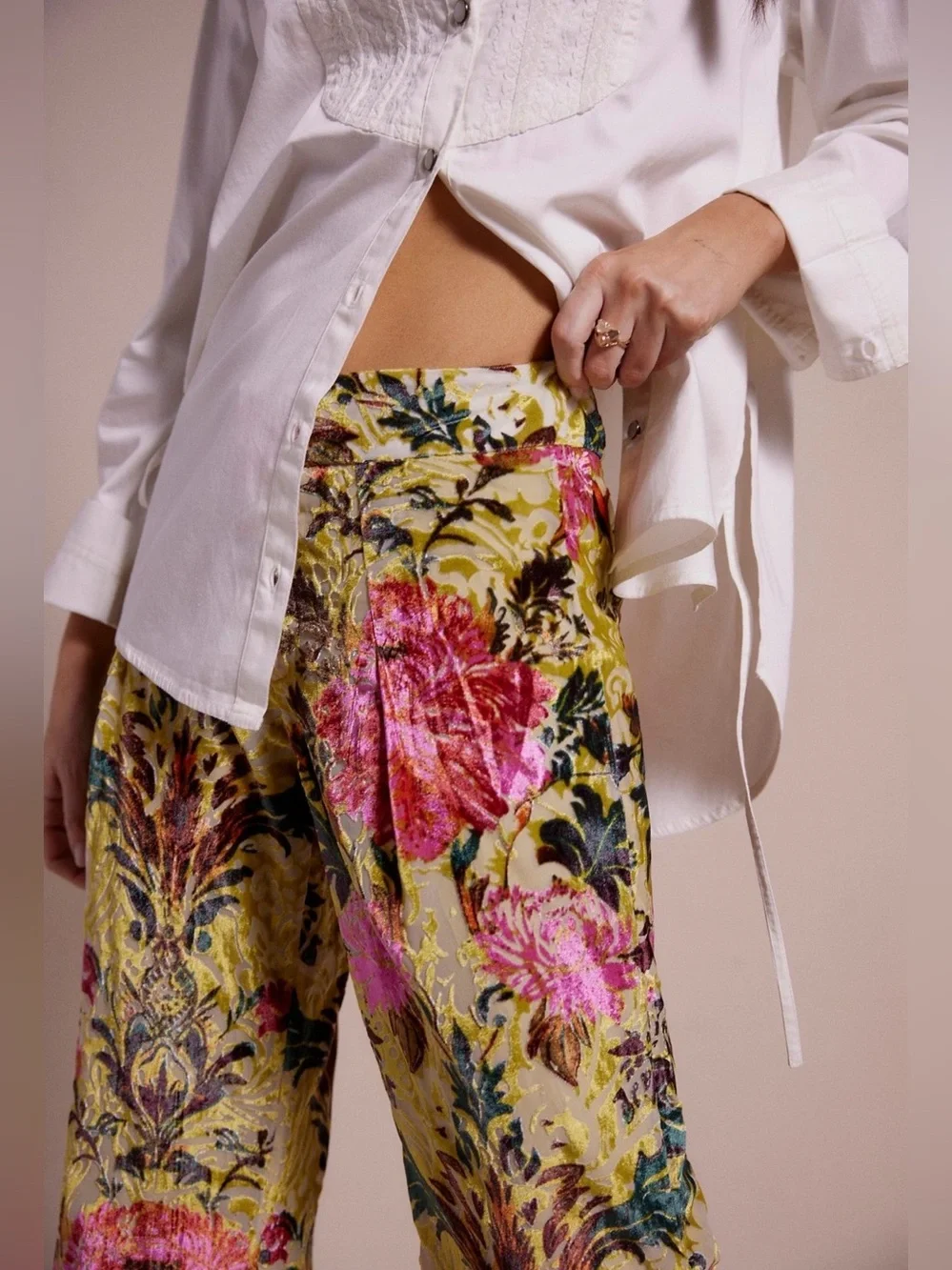Free People Nightsky Burnout Velvet Pants